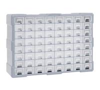 vidaXL Multi-drawer Organiser with 64 Drawers Tool Organiser Unit Workshop Wall Drawer Cabinet Sewing Nail Bolt Screw Craft Bit Storage Box