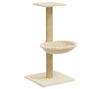 (Cream) vidaXL Cat Tree with Sisal Scratching Post Cat Scratch Tower Multi Colours