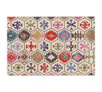 vidaXL Multicolour Area Rug - Soft Velvet Floor Mat with Distinctive Design, Anti-Slip Backing, Noise Reduction, and Easy Wash