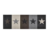 vidaXL Multicolour Velvet Kitchen Carpet - Washable Star Design Rectangular Rug for Hallway, Office, Foyer - Skid-resistant with Soft Pile - 150 x 45 cm
