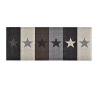 vidaXL Multicoloured Kitchen Floor Mat - Star-Printed Washable Carpet - Velvet-Featured Rectangular Indoor Outdoor Rug (60 x 180 cm)