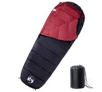 (black and red) vidaXL Mummy Sleeping Bag for Adults Camping Hiking Sleeping Bag 3 Seasons