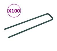vidaXL Nails for Artificial Grass 100 pcs U-shape Iron