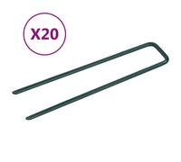 vidaXL Nails for Artificial Grass 20 pcs U-shape Iron Fasteners Turf Pins