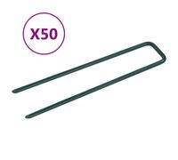 vidaXL Nails for Artificial Grass 50 pcs U-shape Iron Fasteners Turf Pins