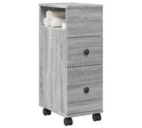 vidaXL Narrow Bathroom Cabinet with Wheels Grey Sonoma Engineered Wood