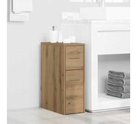 vidaXL Narrow Bathroom Cupboard with Wheels Artisian Oak Engineered Wood