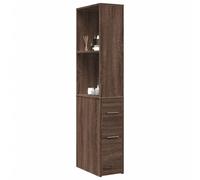 vidaXL Narrow Bathroom Cupboard with Wheels Brown Oak Engineered Wood