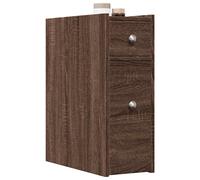 vidaXL Narrow Bathroom Cupboard with Wheels Brown Oak Engineered Wood