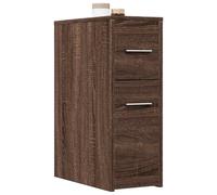 vidaXL Narrow Bathroom Cupboard with Wheels Brown Oak Engineered Wood