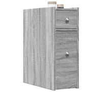 vidaXL Narrow Bathroom Cupboard with Wheels Grey Sonoma Engineered Wood
