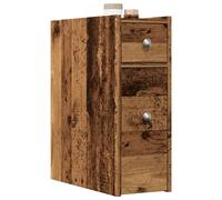 vidaXL Narrow Bathroom Cupboard with Wheels Old Wood Engineered Wood