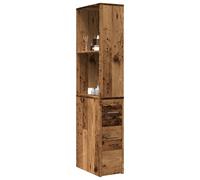 vidaXL Narrow Bathroom Cupboard with Wheels Old Wood Engineered Wood