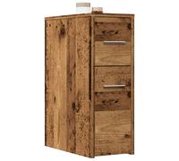 vidaXL Narrow Bathroom Cupboard with Wheels Old Wood Engineered Wood