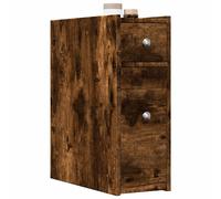 vidaXL Narrow Bathroom Cupboard with Wheels Smoked Oak Engineered Wood