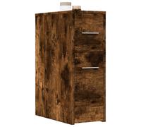 vidaXL Narrow Bathroom Cupboard with Wheels Smoked Oak Engineered Wood