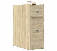 vidaXL Narrow Bathroom Cupboard with Wheels Sonoma Oak Engineered Wood