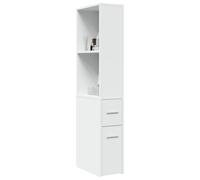 vidaXL Narrow Bathroom Cupboard with Wheels White Engineered Wood