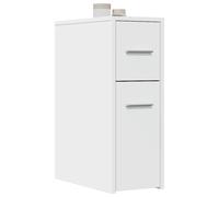 vidaXL Narrow Bathroom Cupboard with Wheels White Engineered Wood