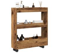 vidaXL Narrow Storage Trolley 3 Tier Old Wood Engineered Wood