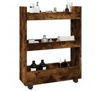 vidaXL Narrow Storage Trolley 3 Tier Smoked Oak Engineered Wood