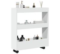 vidaXL Narrow Storage Trolley 3 Tier White Engineered Wood