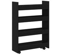 vidaXL Narrow Storage Trolley 4 Tier Black Oak Engineered Wood