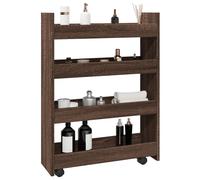 vidaXL Narrow Storage Trolley 4 Tier Brown Oak Engineered Wood
