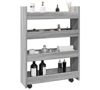 vidaXL Narrow Storage Trolley 4 Tier Grey Sonoma Engineered Wood