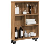 Vidaxl Narrow Storage Trolley Artisian Oak 48X13X68 Cm Engineered Wood
