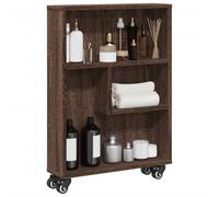 vidaXL Narrow Storage Trolley Brown Oak 48x13x68 cm Engineered Wood