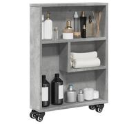 vidaXL Narrow Storage Trolley Concrete Grey 48x13x68 cm Engineered Wood