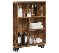 vidaXL Narrow Storage Trolley Old Wood 48x13x68 cm Engineered Wood
