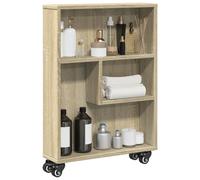 (sonoma oak) vidaXL Narrow Storage Trolley Bookcases Display Standing Shelf Engineered Wood