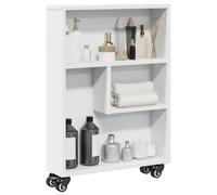vidaXL Narrow Storage Trolley White 48x13x68 cm Engineered Wood