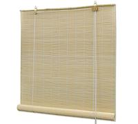 vidaXL Natural Bamboo Roller Blind - Light Controlling Window Covering - Easy-to-Clean, Easy operation, Durable, Versatile 100x220 cm Roller Blinds for Any Interior Style