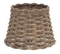 vidaXL Natural Handcrafted Lampshade, Brown Wicker Lamp Shade with Painted Iron Holder, Suitable for Table Lamps and Ceiling Lights - Ø20x15 cm