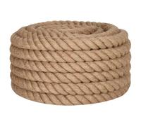 vidaXL Natural Jute Rope - 10m Long, 40mm Thick - Ideal for Crafts, Home Decor, Gardening & More - Cut to Desired Length