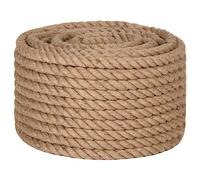 vidaXL Natural Jute Rope - Multipurpose, Weather-Resistant, 50 m Long, 24 mm Thick, for Crafting, Decorating, Gardening