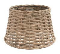 'vidaXL Natural Wicker Ceiling Lamp Shade - Brown Iron Holder - Versatile Indoor Lighting Solution - 38cm Diameter