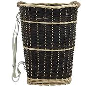 vidaXL Natural Willow Firewood Backpack - Rustic Brown Log Holder with Carrying Handles and Belts - Versatile for Laundry or Vegetable Storage - 50x44x58cm