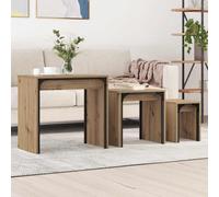 vidaXL Nesting Coffee Table 3 pcs Artisan oak 60 x 35 x 56 cm