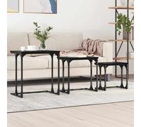 VidaXL Nesting Coffee Table 3 Pcs Black Oak 50.5 X 35 X 53 Cm