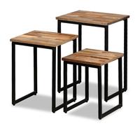 vidaXL Nesting Coffee Table Set 3 Pieces Solid Reclaimed Teak