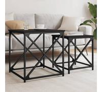 vidaXL Nesting Coffee Tables 2 pcs Black Engineered Wood