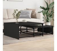 vidaXL Nesting Coffee Tables Side Table 2 pcs Black Engineered Wood and Metal