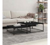 Vidaxl Nesting Coffee Tables 2 Pcs Black Engineered Wood, Black