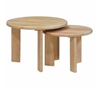 vidaXL Nesting Coffee Tables 2 pcs Black Solid Mango Wood