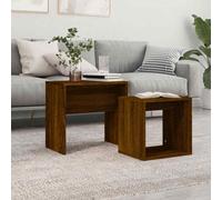vidaXL Nesting Coffee Tables 2 pcs Brown Oak Engineered Wood UK