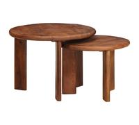 vidaXL Nesting Coffee Tables 2 pcs Honey Brown Solid Mango Wood